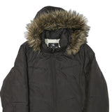 CALVIN KLEIN Womens Black Polyester Blend Puffer Jacket 2XL Zip Hooded