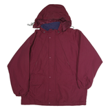 EDDIE BAUER Womens Maroon Nylon Outdoor Jacket XL Zip Hooded Casual Warm