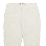 NICOLE RENISTI Womens Shorts White Casual Linen Blend UK 10 W30 Comfortable