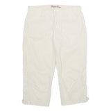 NICOLE RENISTI Womens Shorts White Casual Linen Blend UK 10 W30 Comfortable