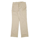 LAUREN RALPH LAUREN Womens Cotton Blend Beige Regular Fit Straight Trousers W30