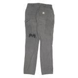 CARHARTT Womens Cotton Blend Grey Regular Straight Trousers W26 L29 Zip Closure