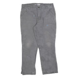 CARHARTT Mens Relaxed Grey Jeans Cotton Blend Zip W36 L30 Workwear Casual