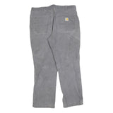 CARHARTT Mens Relaxed Grey Jeans Cotton Blend Zip W36 L30 Workwear Casual