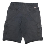 DICKIES Mens Shorts Black Cargo Cotton Blend XL W34 Workwear Casual