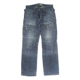 F20 Mens Jeans Blue Regular Straight Denim Medium W32 L28 Button Closure