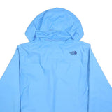 THE NORTH FACE Womens Blue Outdoor Jacket M Polyester Zip Hooded Plain Casual