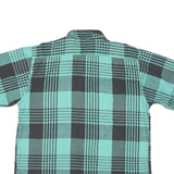 DISCO Mens Blue & Black Check Shirt 2XL Button Short Sleeve Cotton Casual