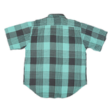 DISCO Mens Blue & Black Check Shirt 2XL Button Short Sleeve Cotton Casual