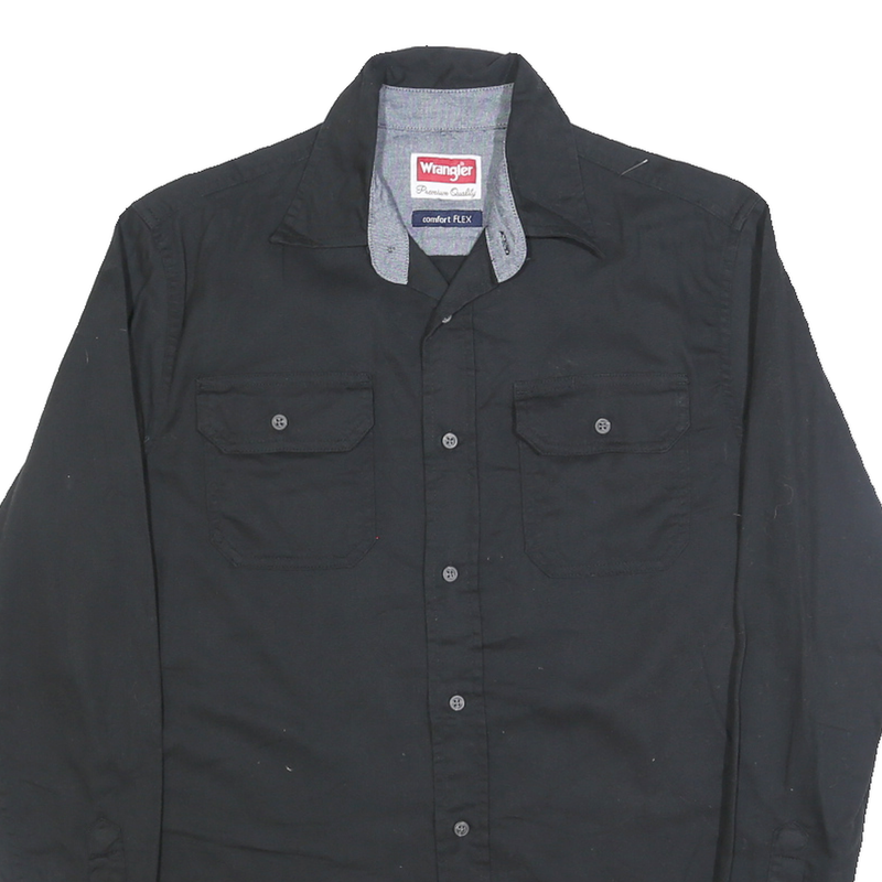WRANGLER Mens Black Shirt S Cotton Long Sleeve Workwear Casual