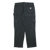 CARHARTT Mens Black Relaxed Cargo Denim Jeans W38 L32 Durable Workwear