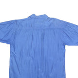 TENDENZA Mens Blue Plain Shirt L Casual Short Sleeve Summer