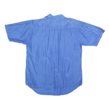 TENDENZA Mens Blue Plain Shirt L Casual Short Sleeve Summer