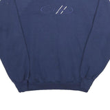 HANES Mens Blue Crew Neck XL Embroidered Logo Sweatshirt Cotton Blend Casual