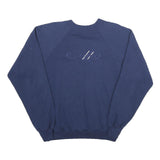 HANES Mens Blue Crew Neck XL Embroidered Logo Sweatshirt Cotton Blend Casual