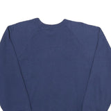 HANES Mens Blue Crew Neck XL Embroidered Logo Sweatshirt Cotton Blend Casual