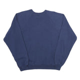 HANES Mens Blue Crew Neck XL Embroidered Logo Sweatshirt Cotton Blend Casual