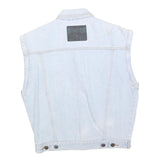 TRADERS Boys Blue Cotton Denim Sleeveless Jacket L Button Plain Stylish