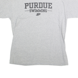 GILDAN Mens Grey Purdue Swimming T-Shirt L Short Sleeve Crew Neck Cotton Blend