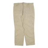 CARHARTT Mens Cotton Blend Beige Relaxed W38 L30 Workwear Trousers Zip Closure