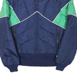 Womens Navy & Green Plain Zip Jacket XS Polyester Blend Sporty Casual
