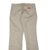 DICKIES Womens Regular Beige Cotton Blend Zip Trousers W32 L32 Comfortable
