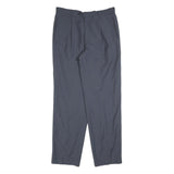 Mens Wool Blend Grey Regular Fit Straight Leg Trousers W34 L34 Classic Formal