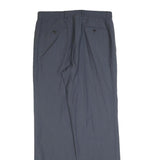 Mens Wool Blend Grey Regular Fit Straight Leg Trousers W34 L34 Classic Formal
