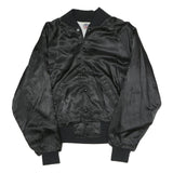 USA Mens Black Satin Button Bomber Jacket L Nylon The Jesse Anderson Band