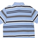 TOMMY HILFIGER Mens Blue & White Striped Short Sleeve Polo Shirt M Cotton Blend