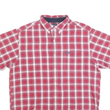 CHAPS RALPH LAUREN Mens Red & White Check Shirt L Casual Cotton Blend Summer