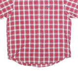 CHAPS RALPH LAUREN Mens Red & White Check Shirt L Casual Cotton Blend Summer