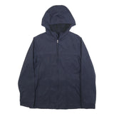TIMBERLAND Womens Navy Blue Hooded Jacket S Cotton Blend Zip Plain Lightweight