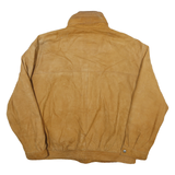 BOSTON TRADERS Mens Tan Leather Zip Jacket L Leather Casual Outerwear