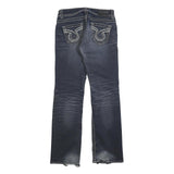 BIG STAR Womens Jeans Blue Regular Straight Denim Medium W30 L32 Distressed Hem