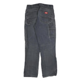 DICKIES Mens Relaxed Black Denim Jeans W30 L32 Workwear Zip Closure