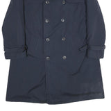 BROOK TAVERNER Mens Navy Blue Classic Trench Jacket M Polyester Blend Button