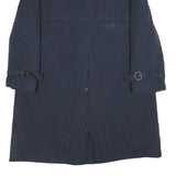 BROOK TAVERNER Mens Navy Blue Classic Trench Jacket M Polyester Blend Button