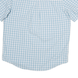 CHAPS Mens Blue & White Checked Short Sleeve Shirt XL Casual Cotton Blend
