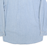 GEAR Mens Blue Denim Cotton Shirt S Alaska Patch Casual Button Down