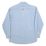 GEAR Mens Blue Denim Cotton Shirt S Alaska Patch Casual Button Down