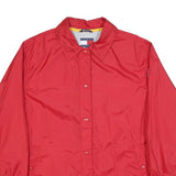 TOMMY HILFIGER Mens Red Coach Jacket L Polyester Button Plain Classic Style