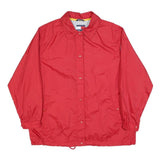 TOMMY HILFIGER Mens Red Coach Jacket L Polyester Button Plain Classic Style