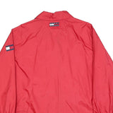 TOMMY HILFIGER Mens Red Coach Jacket L Polyester Button Plain Classic Style
