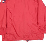 TOMMY HILFIGER Mens Red Coach Jacket L Polyester Button Plain Classic Style