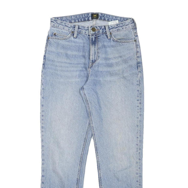 LEE Womens Jeans Blue Slim Straight Denim Medium W27 L29 Light Wash Zip Closure