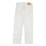 LEVI'S 501XX Mens Jeans White Regular Straight Denim W29 L29 Classic Button