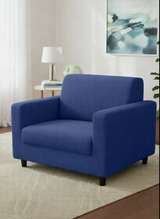 Anyseat 1-Seater Sofa Cover – Plain Royal Blue Style Slipcover for Living Room Chair Protection