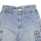 COLISEUM Mens Denim Blue Cargo Shorts M W34 Casual Cotton Blend Pocketed