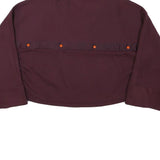 PUMA Womens Maroon & Orange V-Neck S Sweatshirt Cotton Blend Casual Pullover